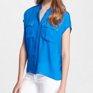 VINCE 100% Silk Blouse Top